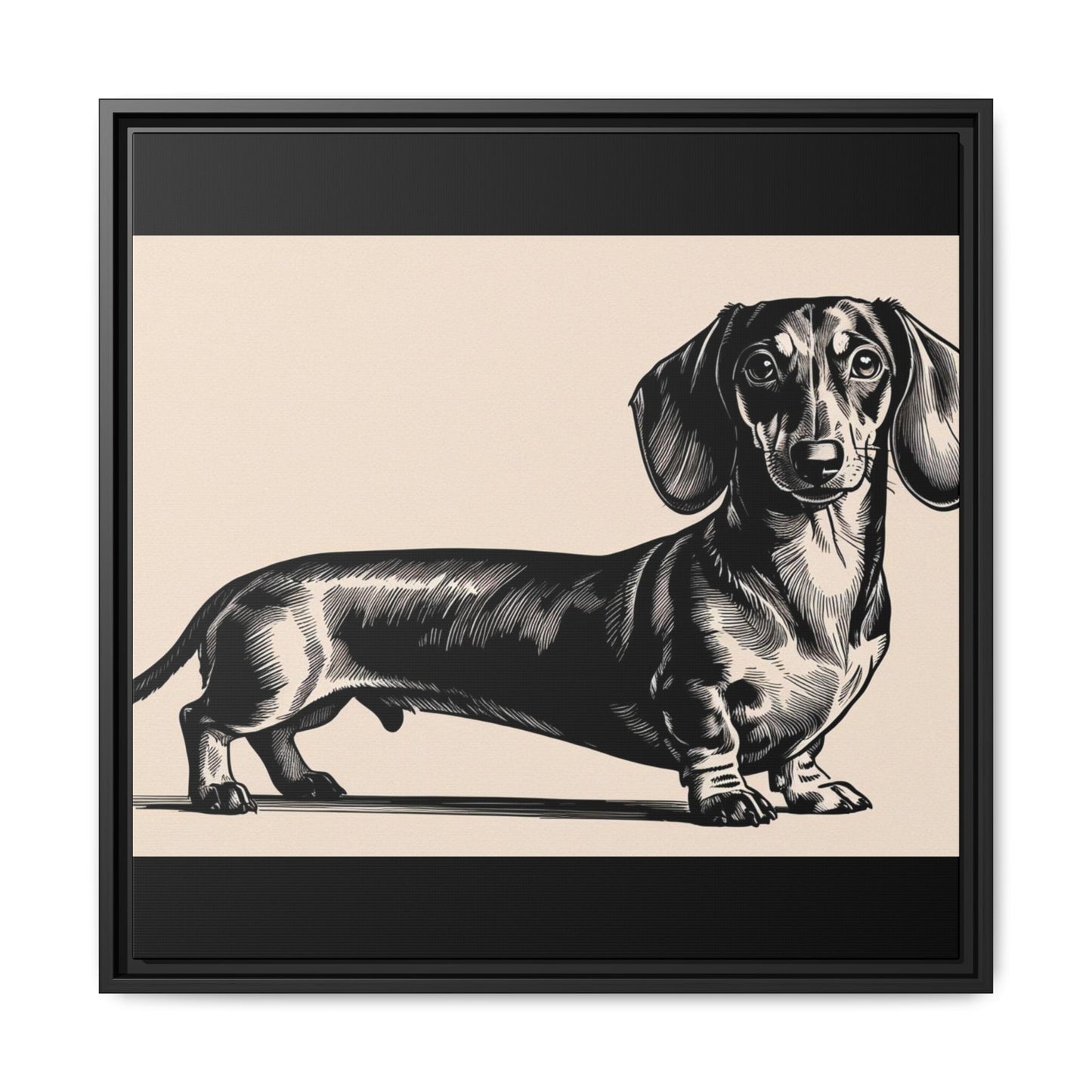 Dachshund Art Print - Charming Framed Canvas Decor for Dog Lovers