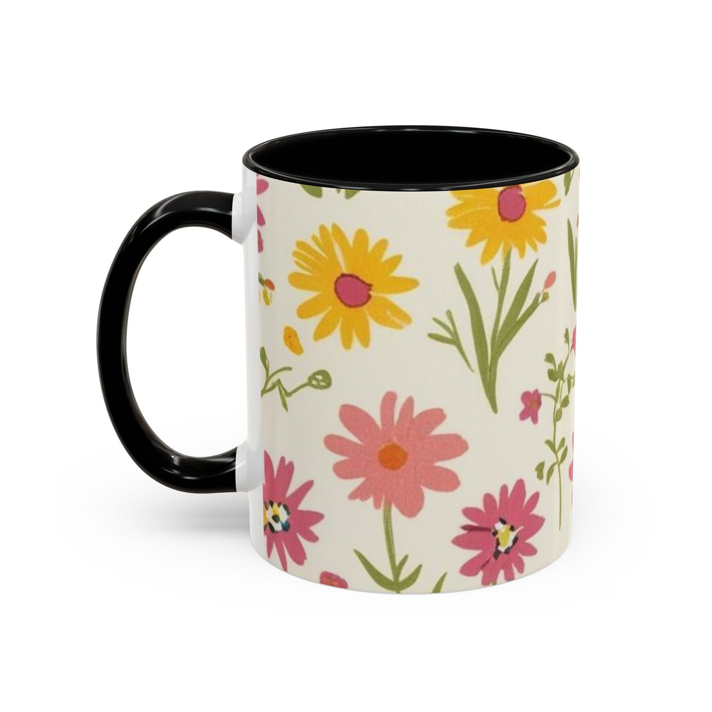 Floral Accent Coffee Mug – Vibrant Flower Design for Everyday Joy