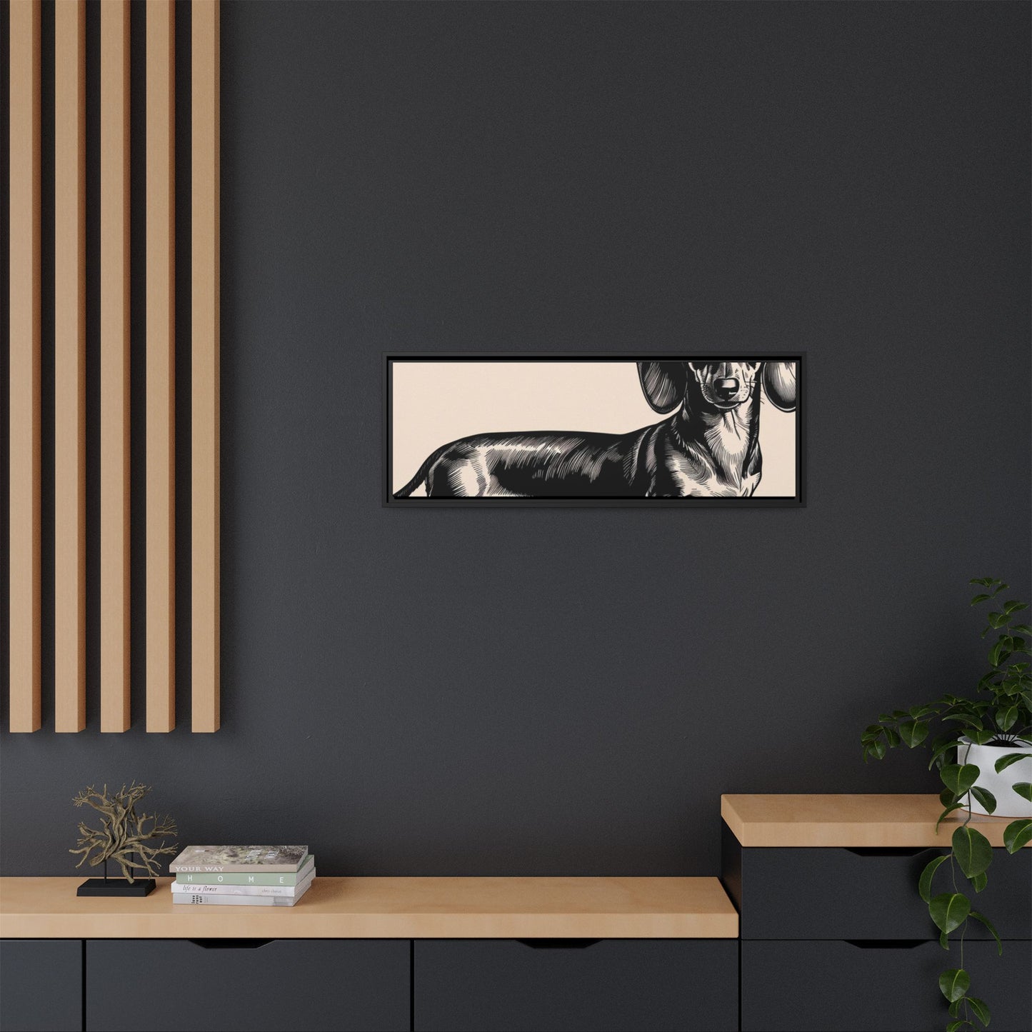 Dachshund Art Print - Charming Framed Canvas Decor for Dog Lovers
