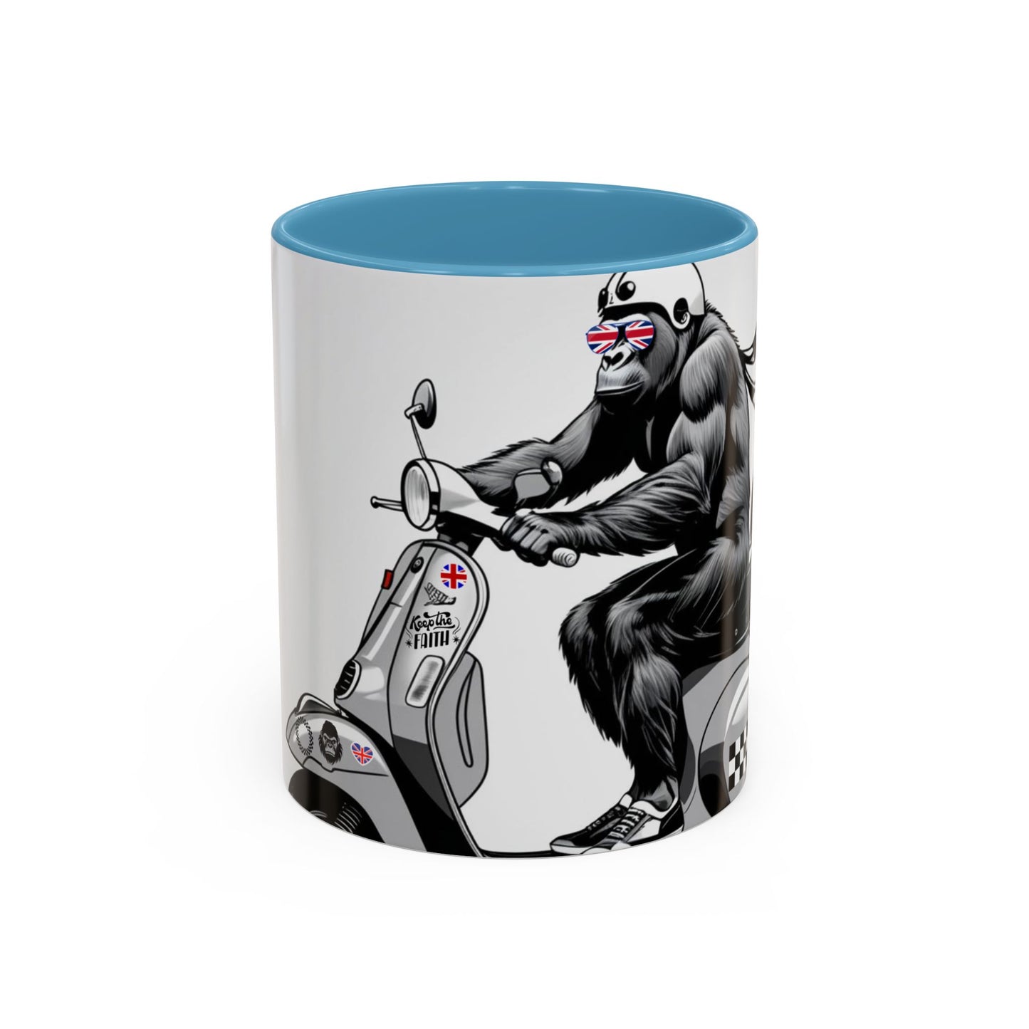 Cool Gorilla Scooter Mug - Fun Coffee Cup for Animal Lovers, Gift for Birthdays, Cool Caffeine Fix, Unique Decor