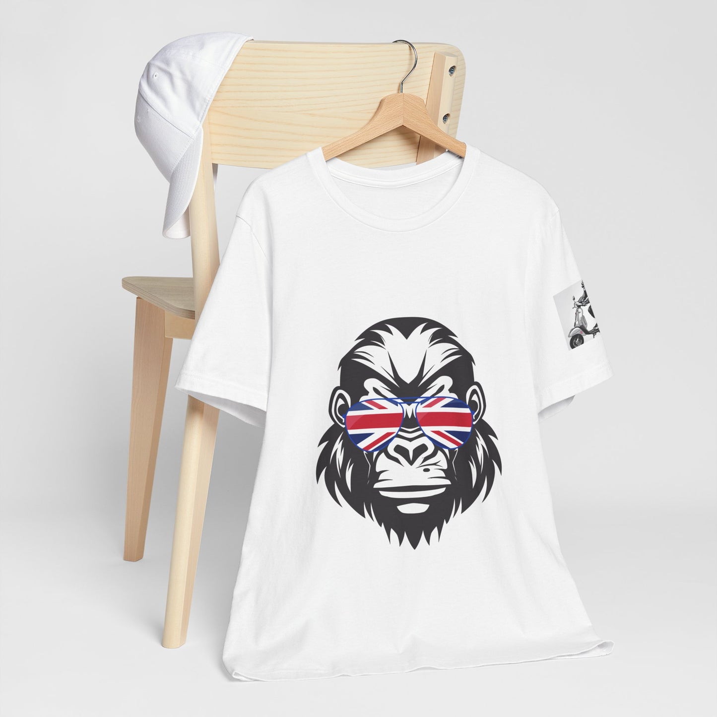 British-Inspired Gorilla Tee, Unisex Tee for Animal Lovers, Casual Wear, Gift for Men and Women, Unique Graphic Shirt