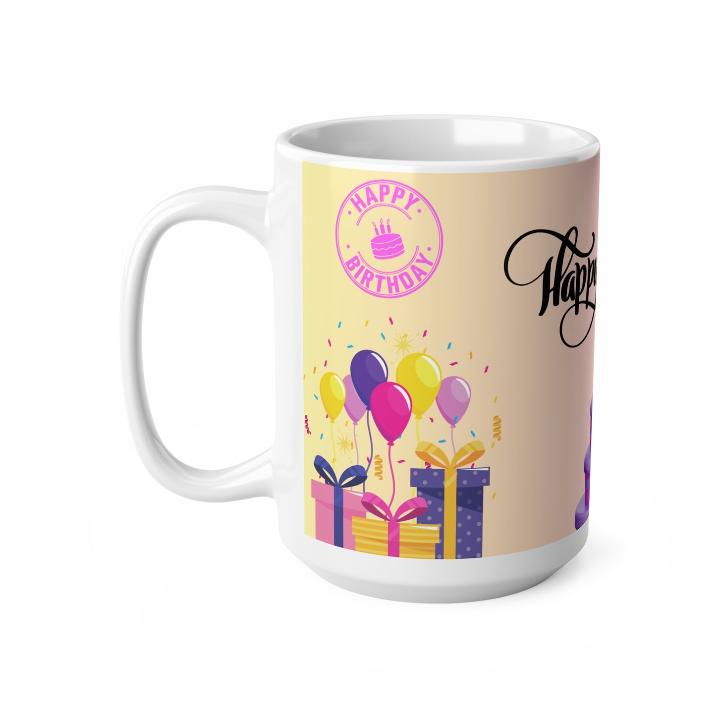 Happy Birthday Coffee Cup, Birthday Mug, Celebration Drinkware, Gift for Her, Party Supplies, Fun Coffee Mug