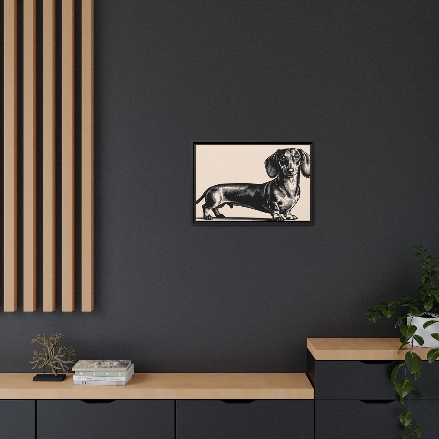 Dachshund Art Print - Charming Framed Canvas Decor for Dog Lovers