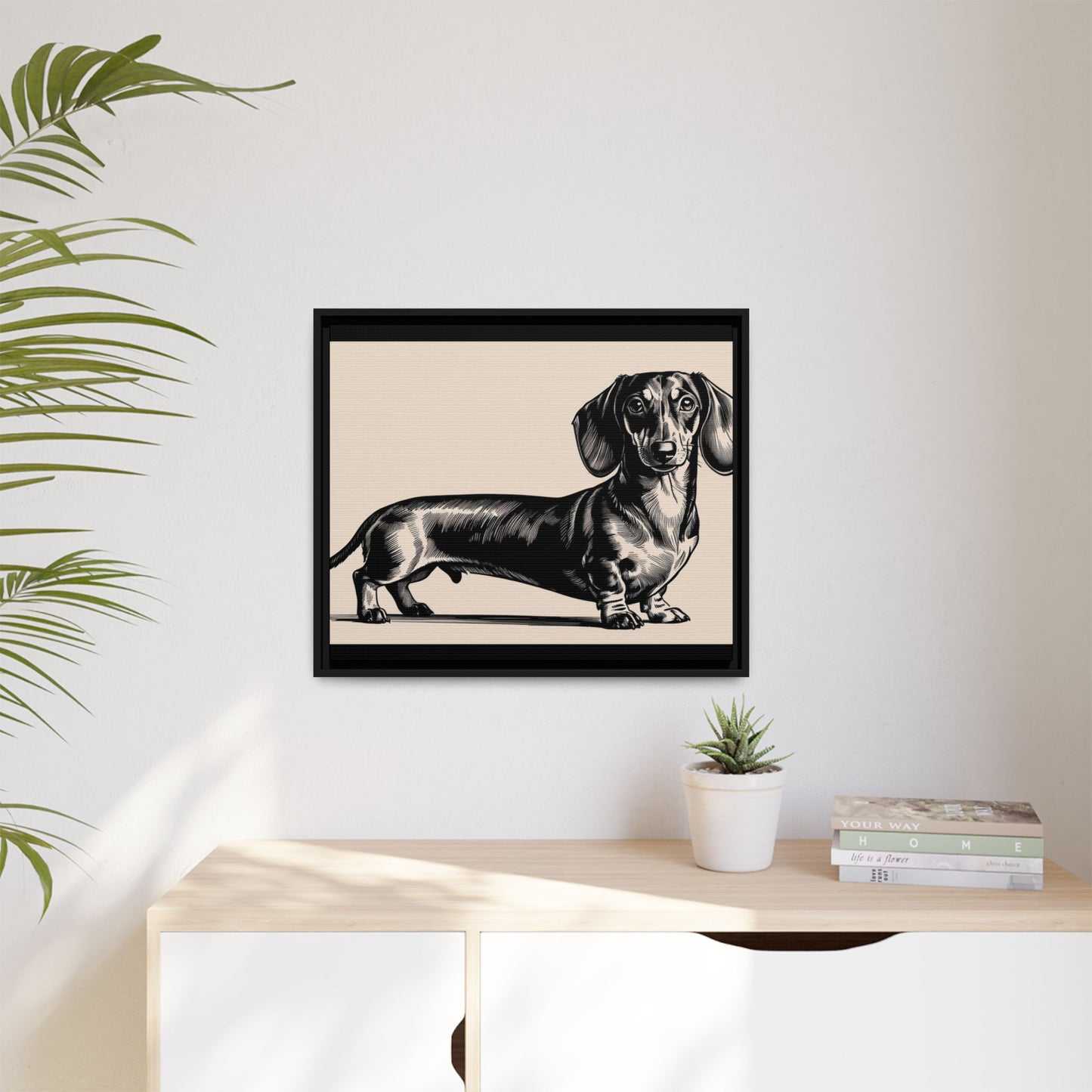 Dachshund Art Print - Charming Framed Canvas Decor for Dog Lovers
