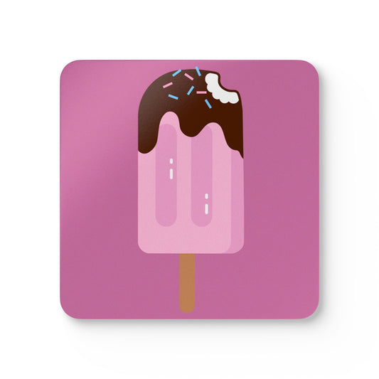 Fun Ice Cream Coaster Set - Vibrant Corkwood Drink Protectors for Home & Parties