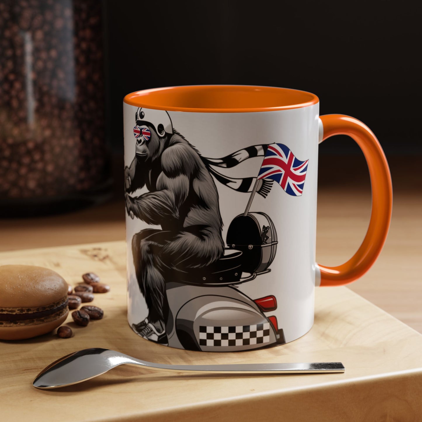 Cool Gorilla Scooter Mug - Fun Coffee Cup for Animal Lovers, Gift for Birthdays, Cool Caffeine Fix, Unique Decor