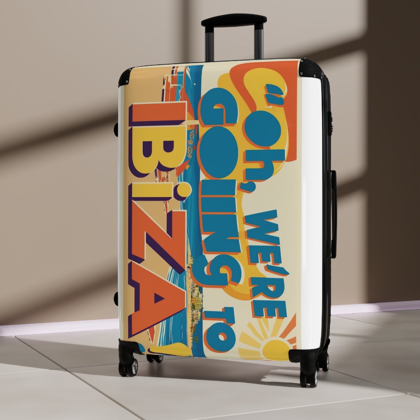 Retro Ibiza Travel Suitcase - Oh, We're Going to Ibiza Design