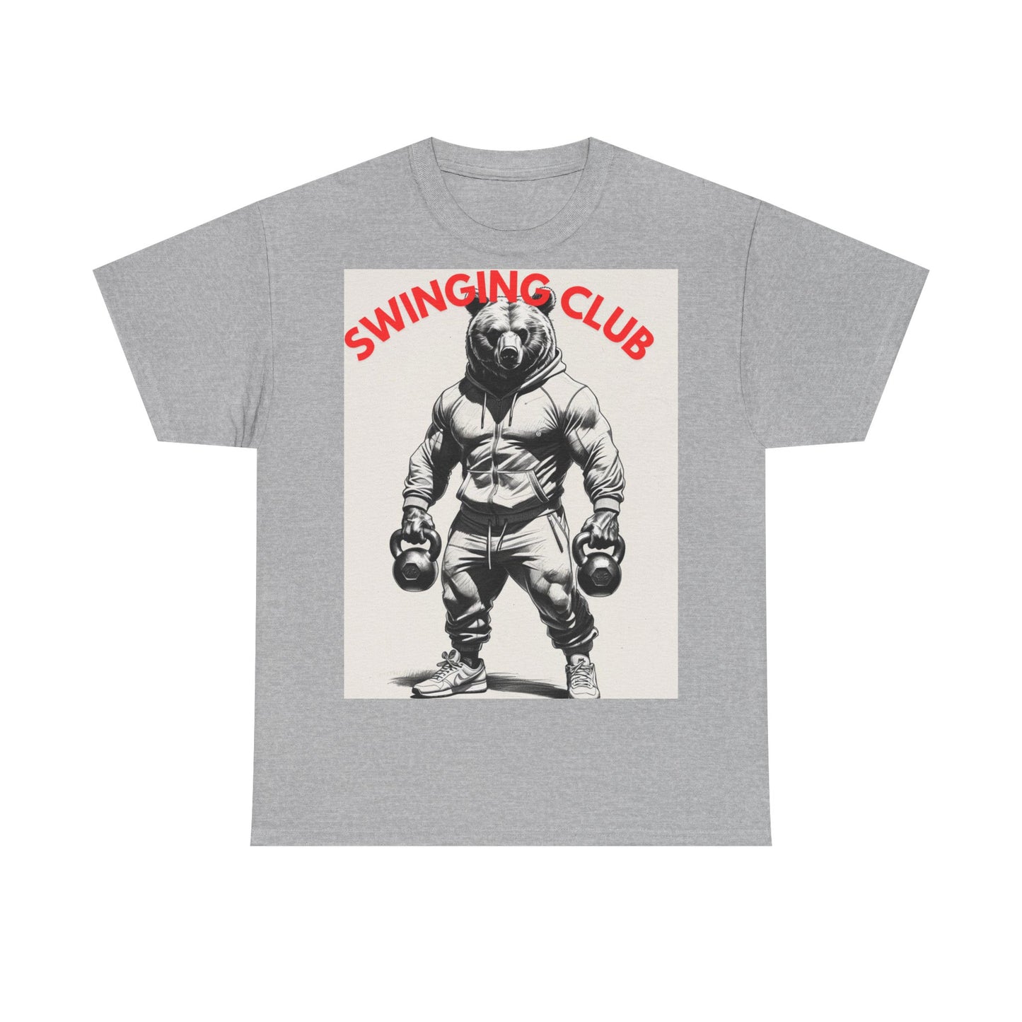 Unisex Heavy Cotton Tee - Swinging Club Graphic Tee, Fitness Apparel, Gym Shirt, Sporty Casual Wear, Gift for Gym Lovers