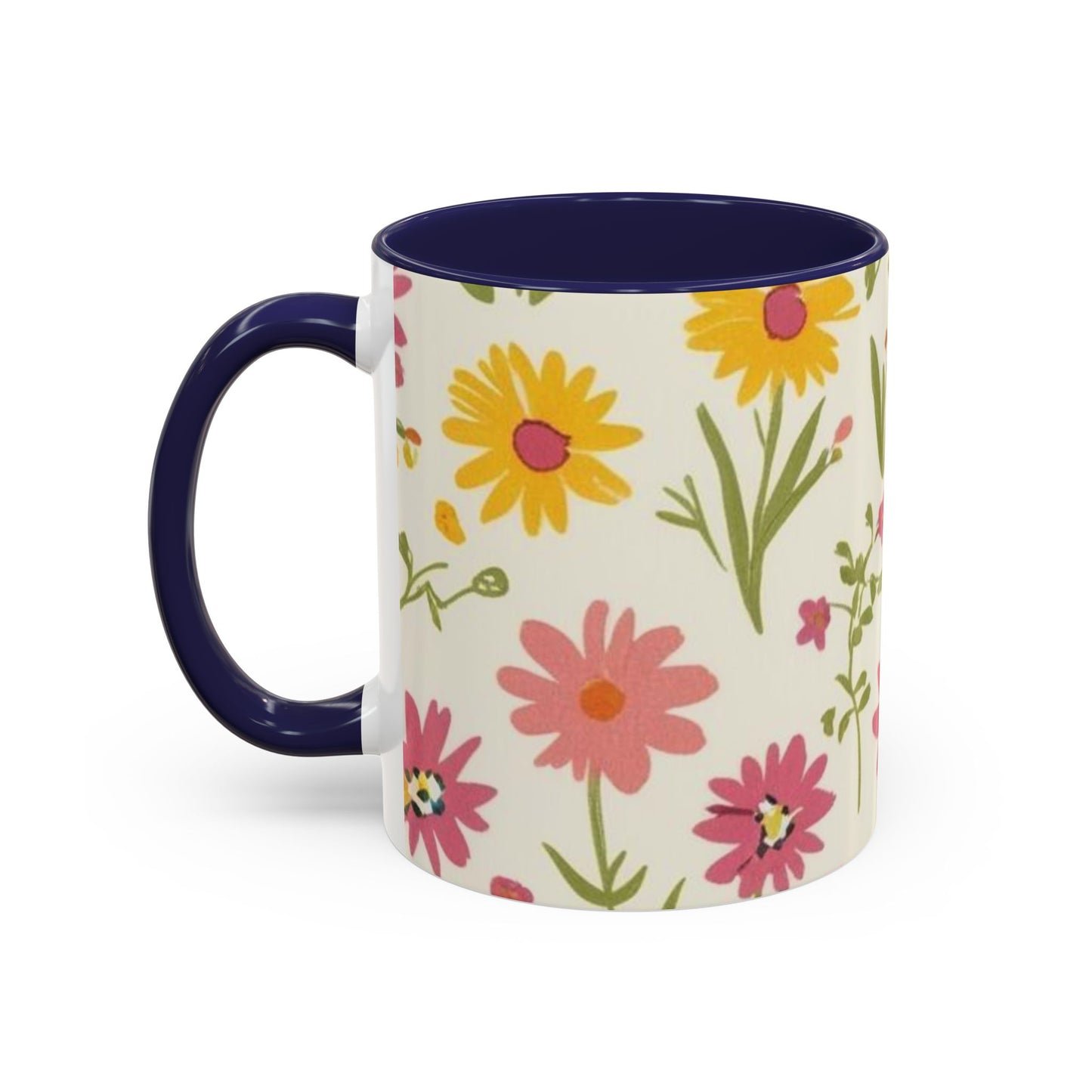 Floral Accent Coffee Mug – Vibrant Flower Design for Everyday Joy