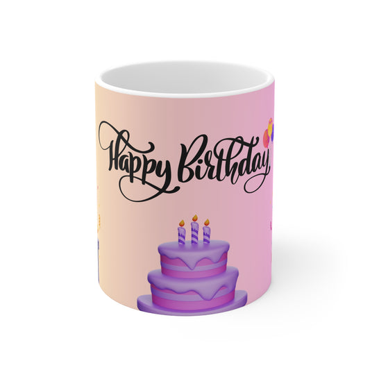 Happy Birthday Coffee Cup, Birthday Mug, Celebration Drinkware, Gift for Her, Party Supplies, Fun Coffee Mug