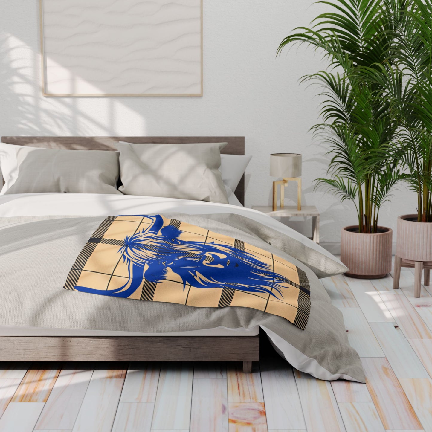 Cozy Highland Cow Fleece Blanket - Warm Blanket, Home Decor, Gift for Cow Lovers, Plaid Throw Blanket, Winter Essentials