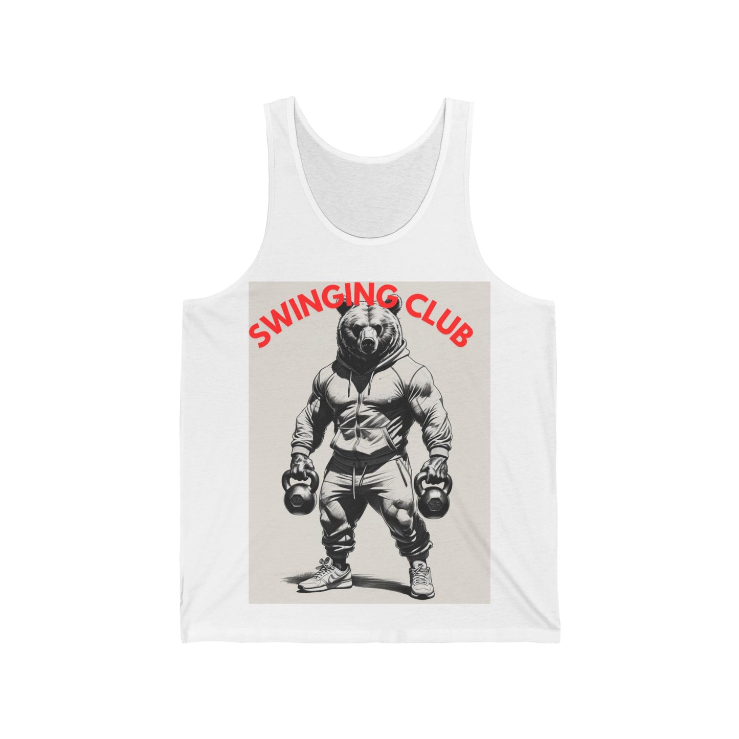 Muscle Bear Gym Tank, Swinging Club Workout Shirt, Fitness Apparel for Men, Funny Gymwear, Casual Summer Top