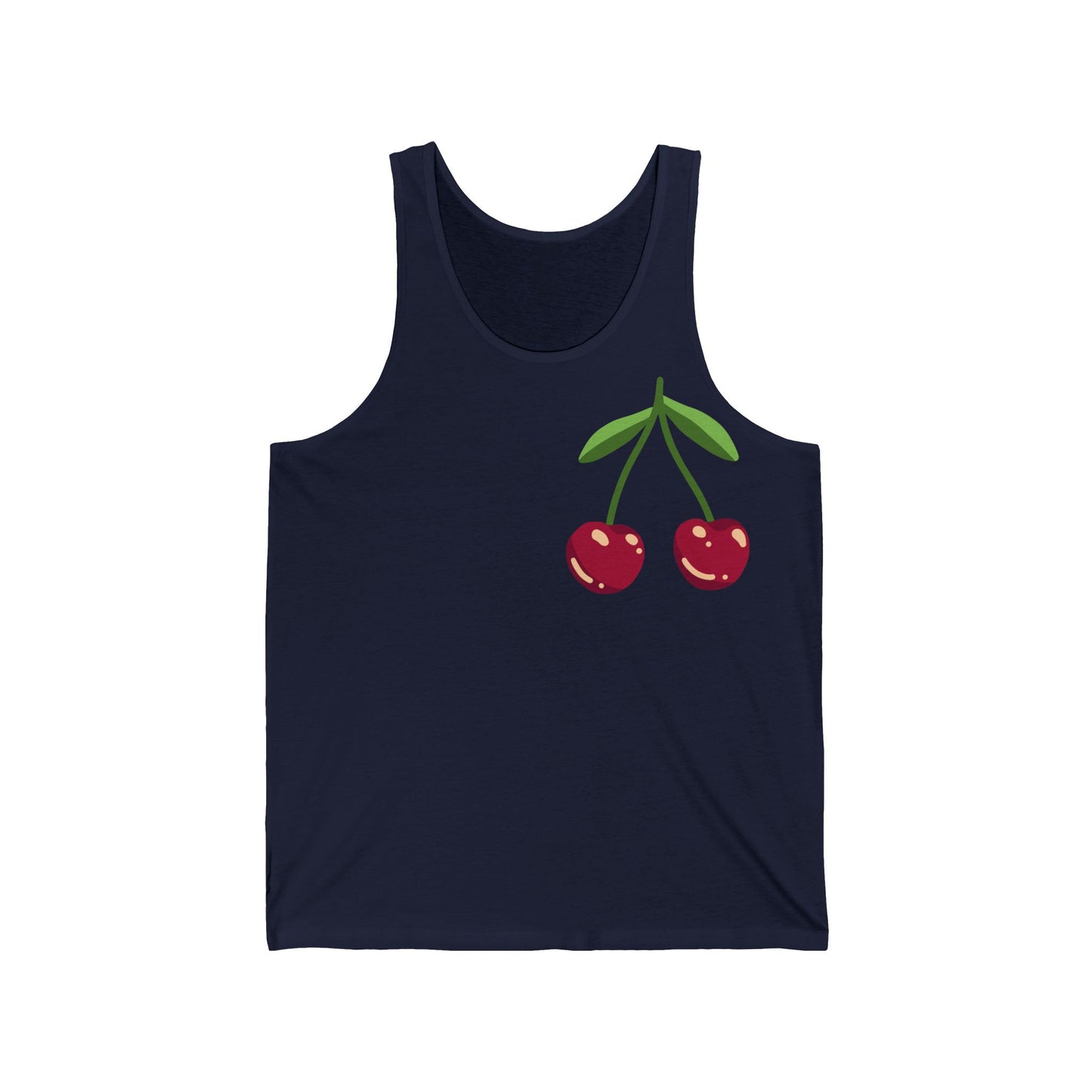 Cherry Graphic Unisex Jersey Tank Top - Casual Summer Wear