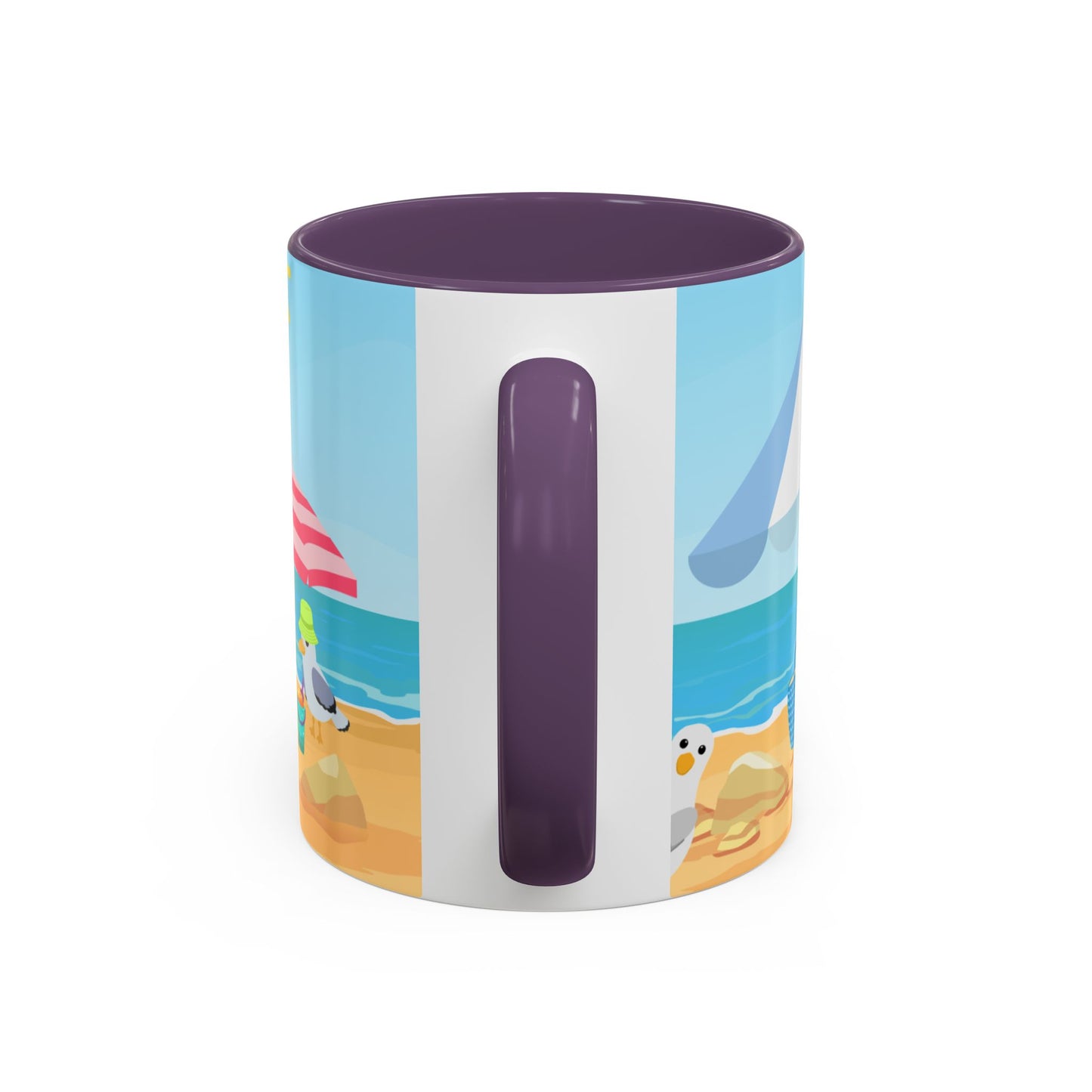 Beach Vibe Coffee Mug, Fun Summer Mug, Seagull Design Mug, Cute Gift for Beach Lovers, Tropical Drinkware
