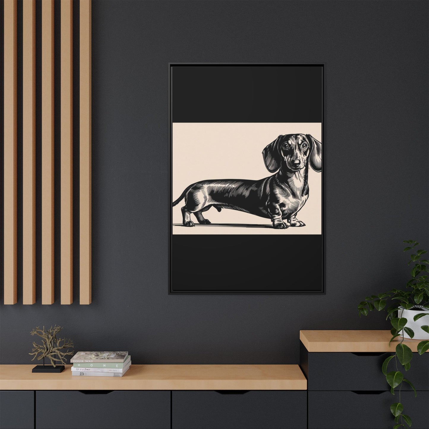 Dachshund Art Print - Charming Framed Canvas Decor for Dog Lovers