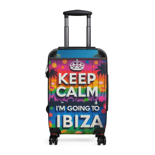 Colorful Ibiza Travel Suitcase - Keep Calm Design