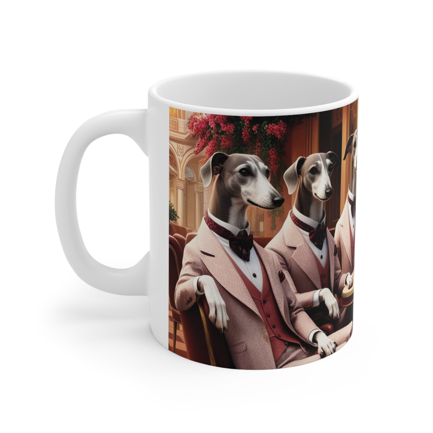 Elegant Greyhound Ceramic Coffee Cup – 11oz & 15oz – Perfect for Dog Lovers and Unique Gift Ideas