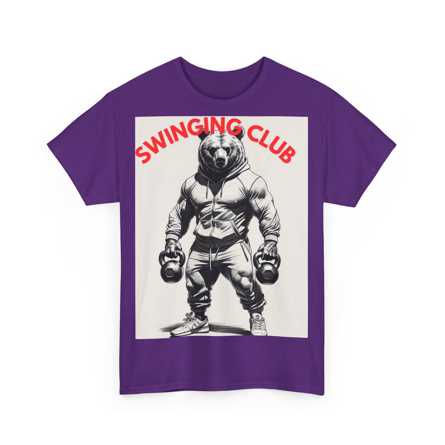 Unisex Heavy Cotton Tee - Swinging Club Graphic Tee, Fitness Apparel, Gym Shirt, Sporty Casual Wear, Gift for Gym Lovers