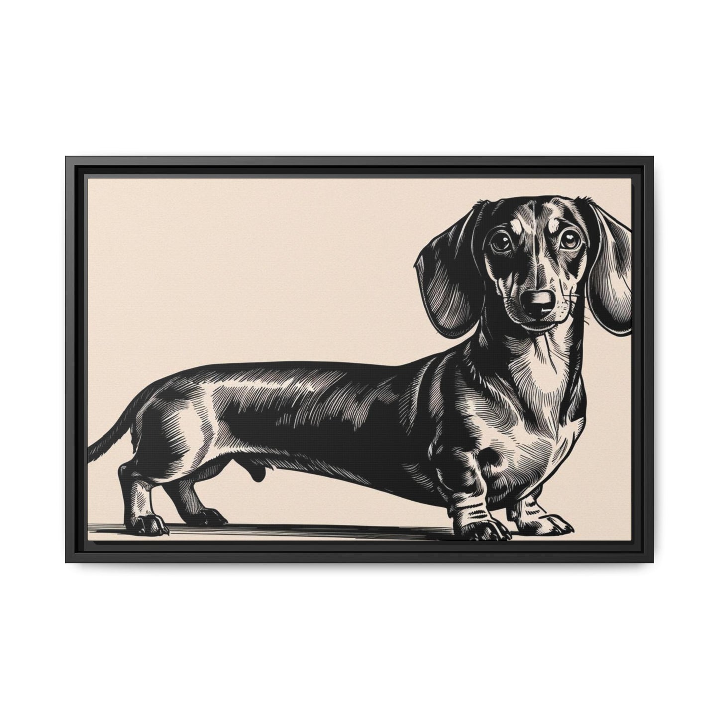 Dachshund Art Print - Charming Framed Canvas Decor for Dog Lovers