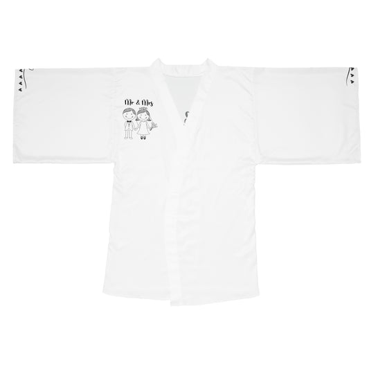 Mr & Mrs Long Sleeve Kimono Robe, Wedding Gift, Bride and Groom Robe, Matching Couple Robes, Honeymoon Attire