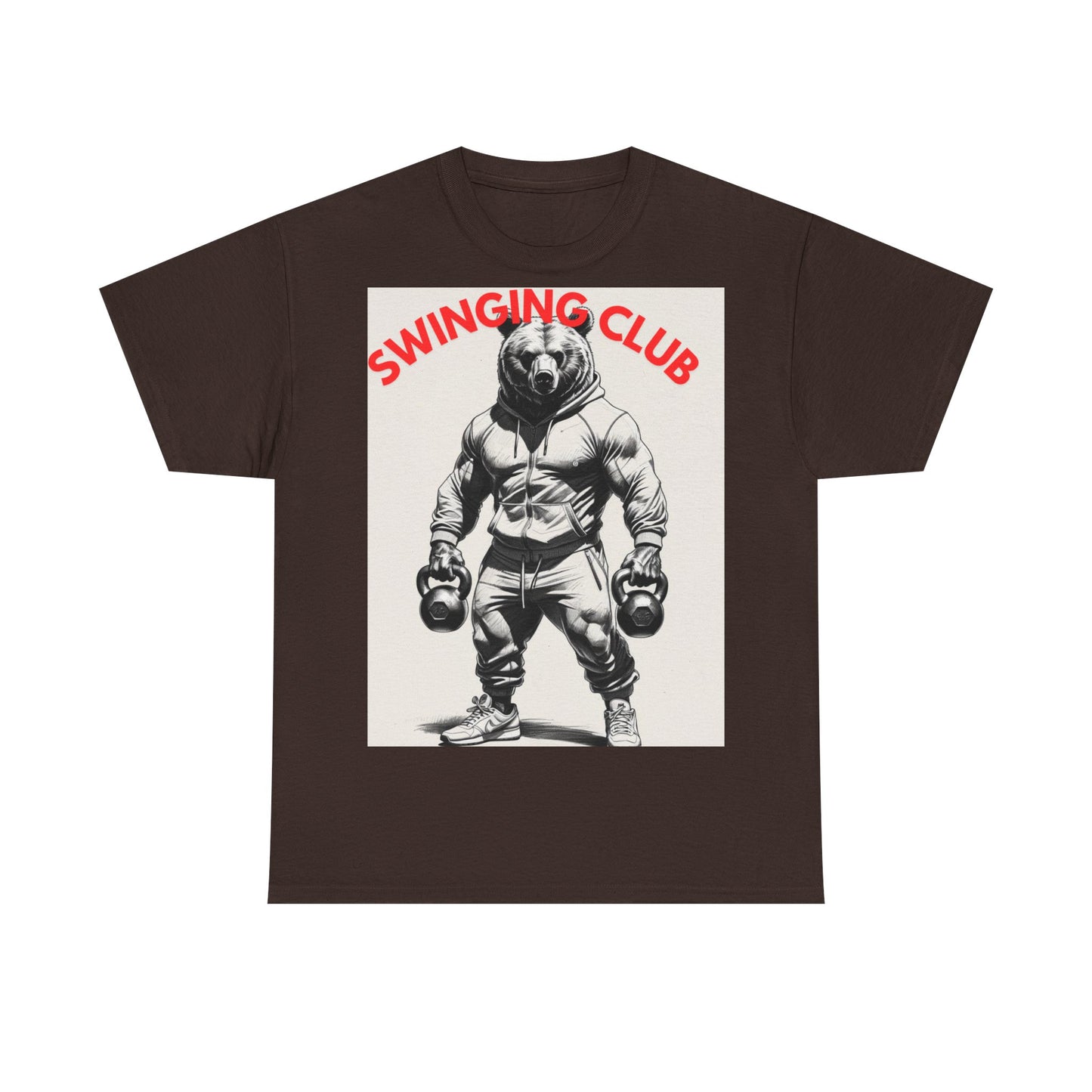 Unisex Heavy Cotton Tee - Swinging Club Graphic Tee, Fitness Apparel, Gym Shirt, Sporty Casual Wear, Gift for Gym Lovers