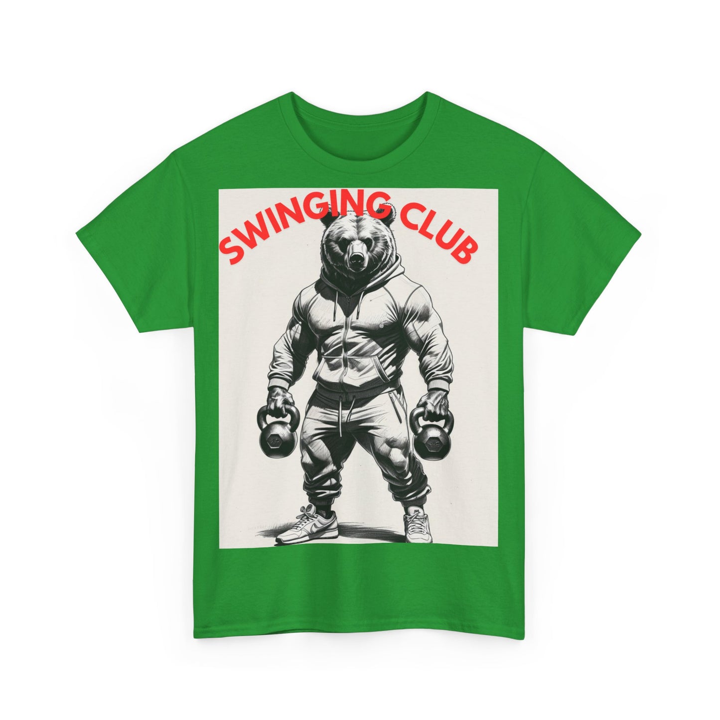 Unisex Heavy Cotton Tee - Swinging Club Graphic Tee, Fitness Apparel, Gym Shirt, Sporty Casual Wear, Gift for Gym Lovers