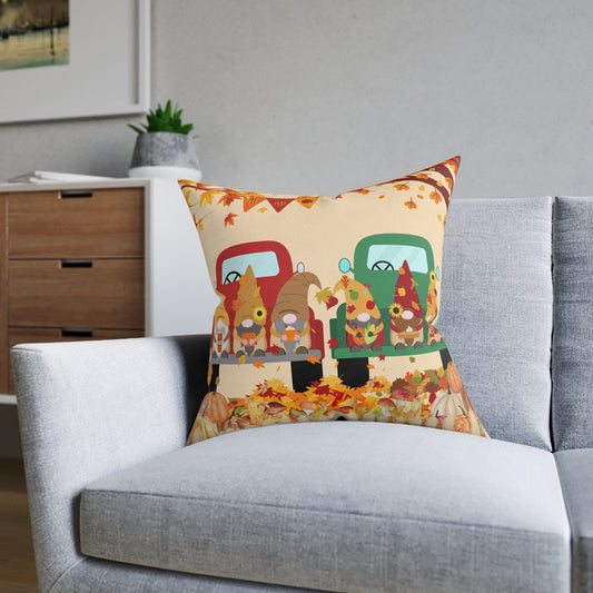 Thanksgiving Gnome Decor Square Pillow, Fall Home Accent, Autumn Pillow, Cozy Throw Pillow, Thanksgiving Gift Idea
