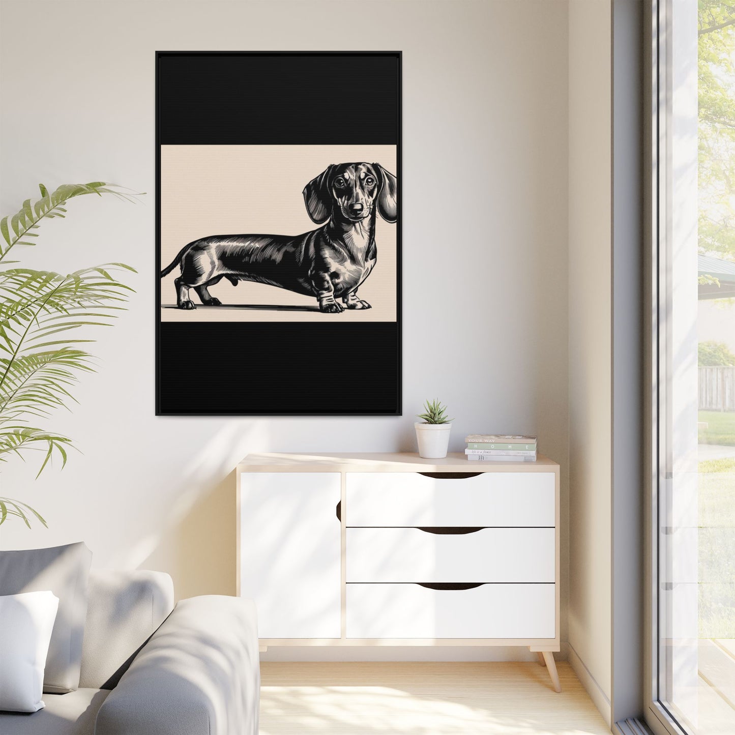 Dachshund Art Print - Charming Framed Canvas Decor for Dog Lovers