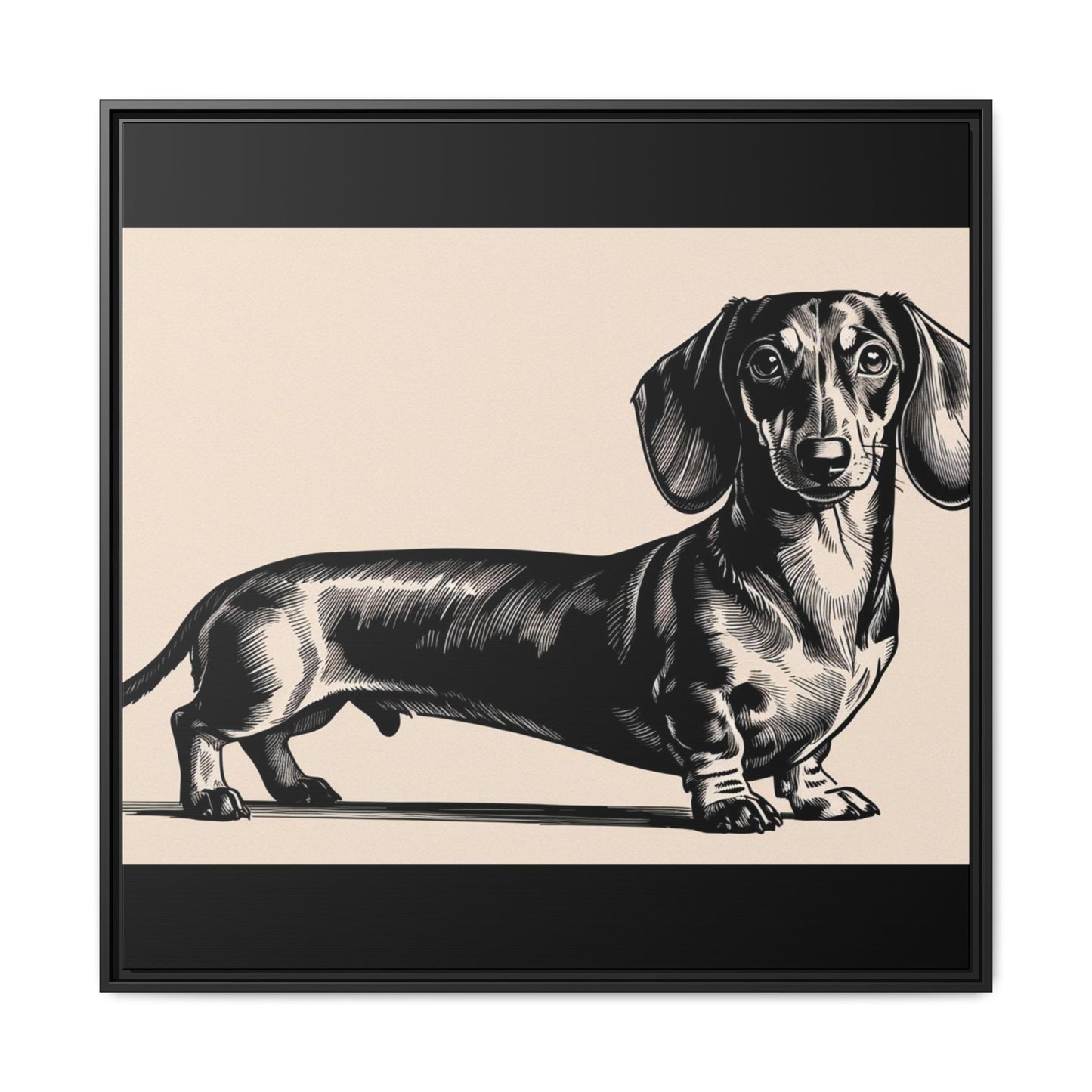 Dachshund Art Print - Charming Framed Canvas Decor for Dog Lovers