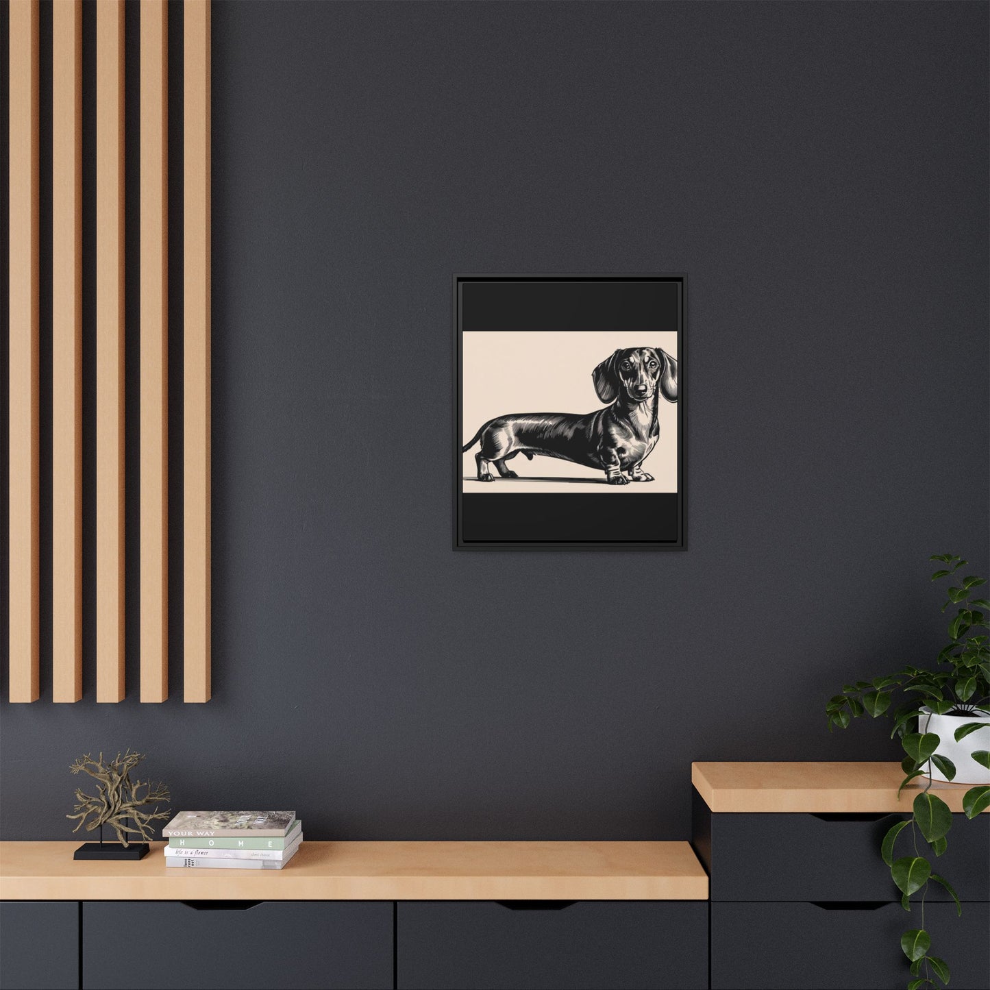 Dachshund Art Print - Charming Framed Canvas Decor for Dog Lovers