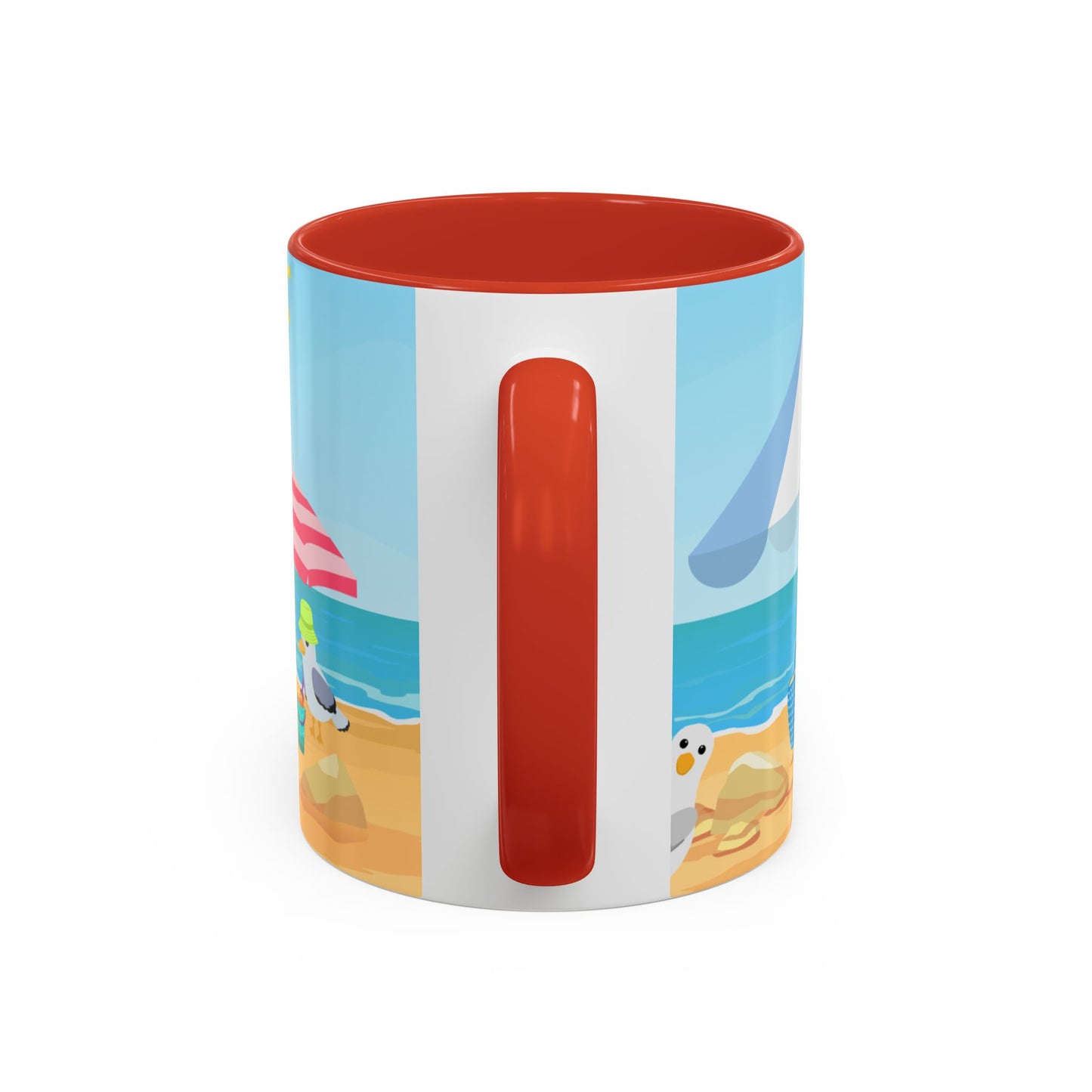 Beach Vibe Coffee Mug, Fun Summer Mug, Seagull Design Mug, Cute Gift for Beach Lovers, Tropical Drinkware