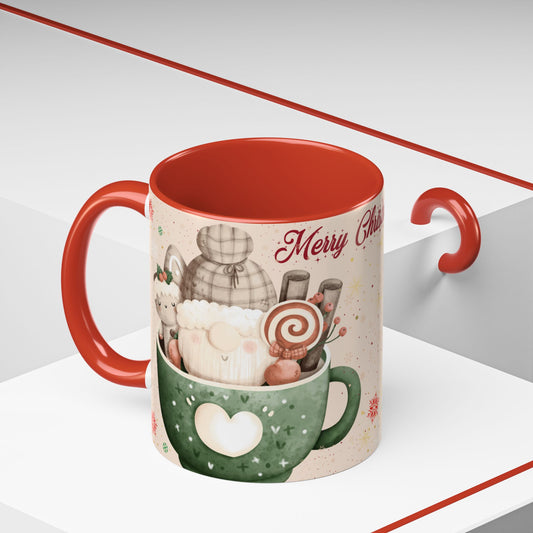 Festive Coffee Mug - Merry Christmas Design, Holiday Gift, Winter Decor, Christmas Mug, Cozy Beverage Cup