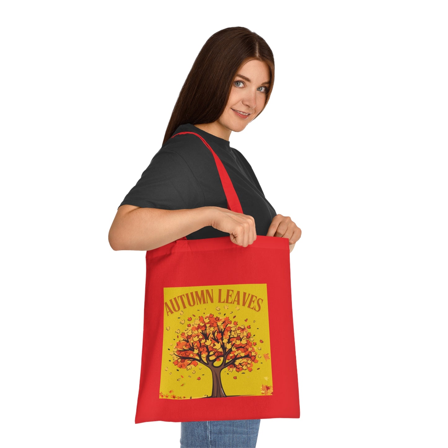 Autumn Leaves Cotton Tote Bag | Fall Shopping Bag, Eco-Friendly Canvas Tote, Thanksgiving Gift, Seasonal Style, Tree Design