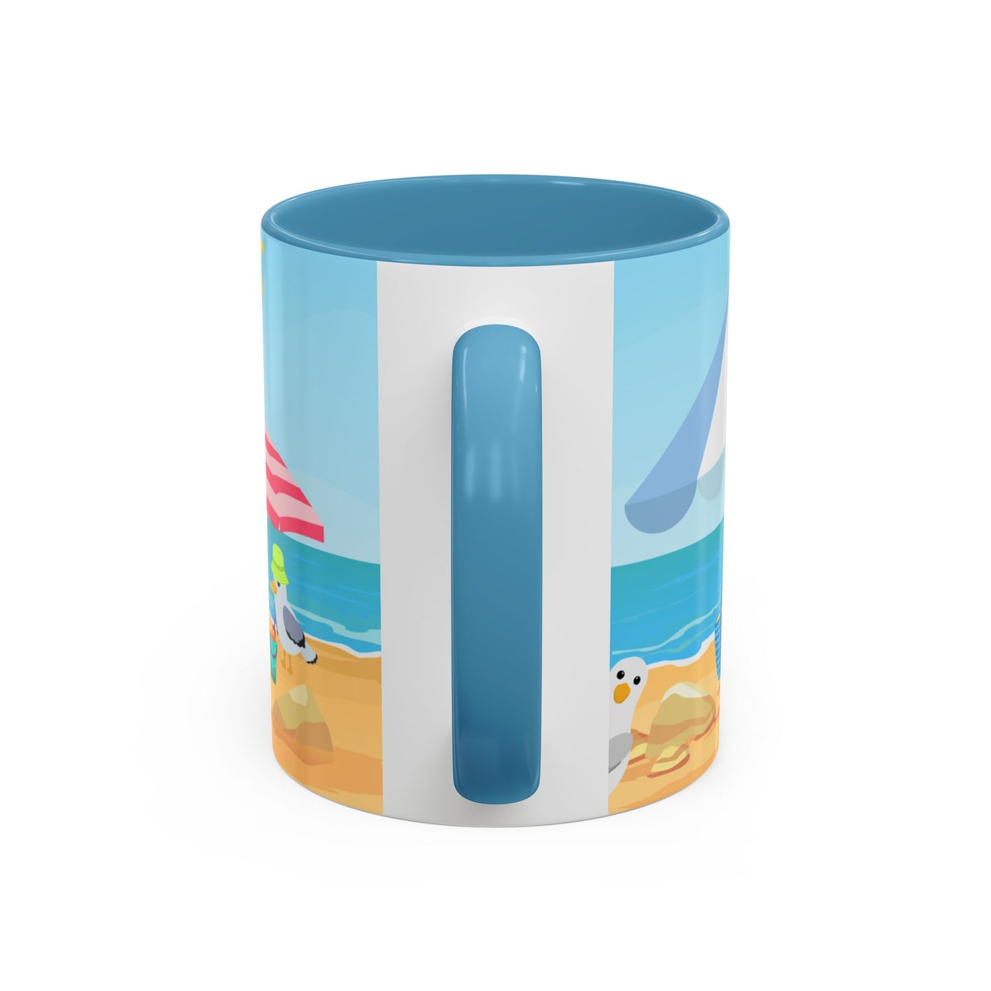 Beach Vibe Coffee Mug, Fun Summer Mug, Seagull Design Mug, Cute Gift for Beach Lovers, Tropical Drinkware