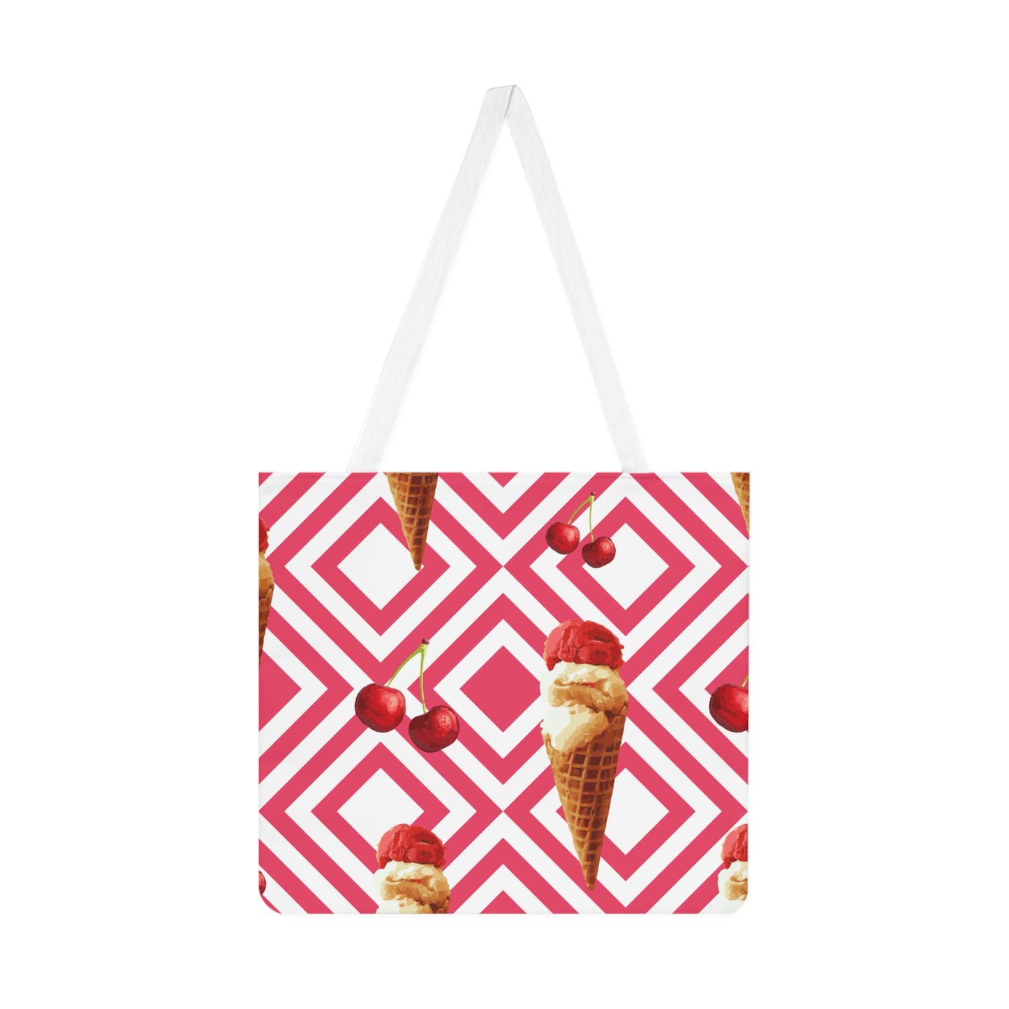 Cherry Ice Cream Pattern Shoulder Tote Bag