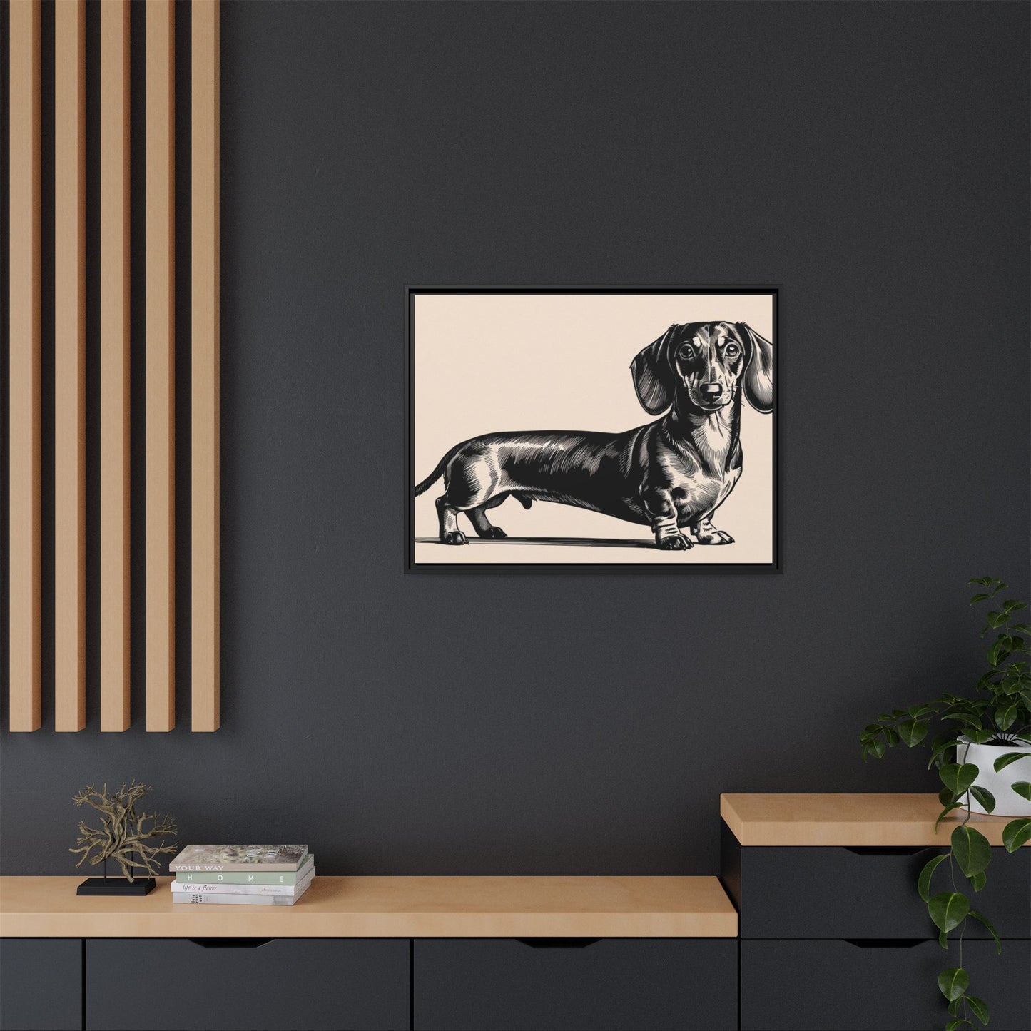 Dachshund Art Print - Charming Framed Canvas Decor for Dog Lovers