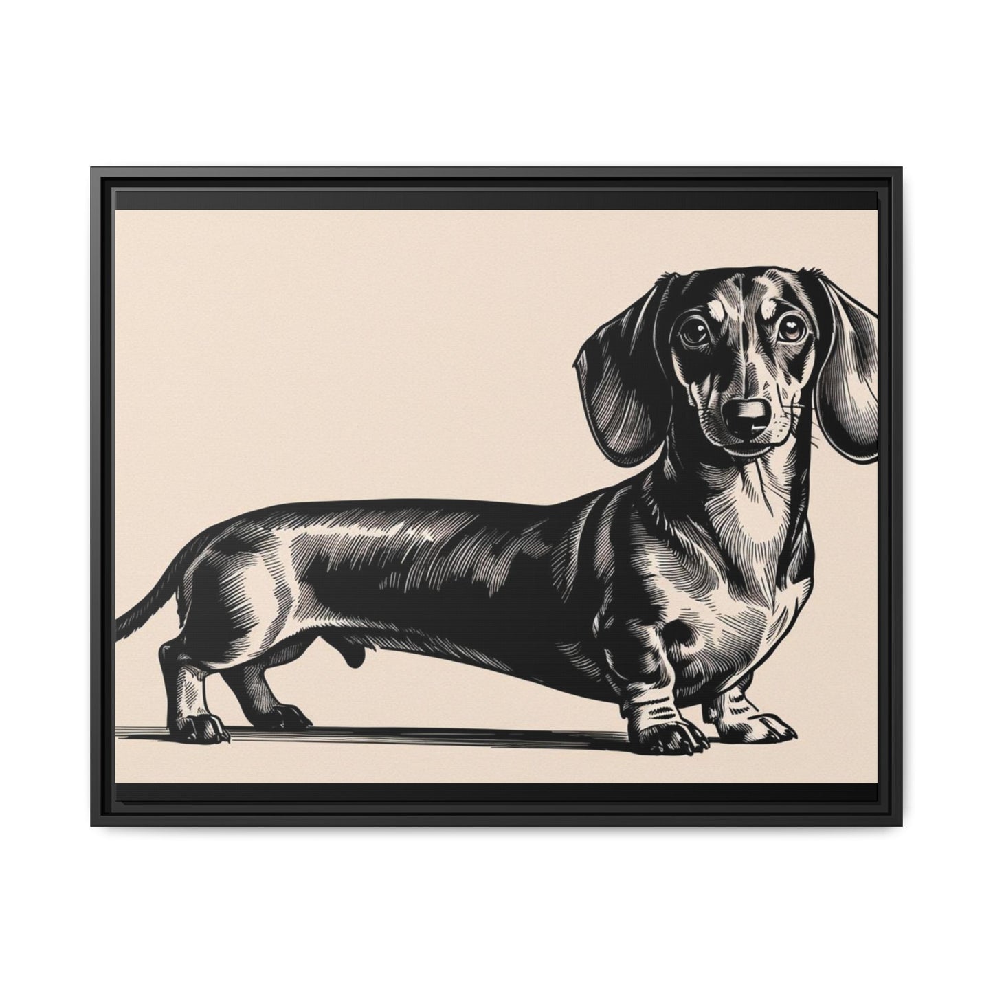 Dachshund Art Print - Charming Framed Canvas Decor for Dog Lovers