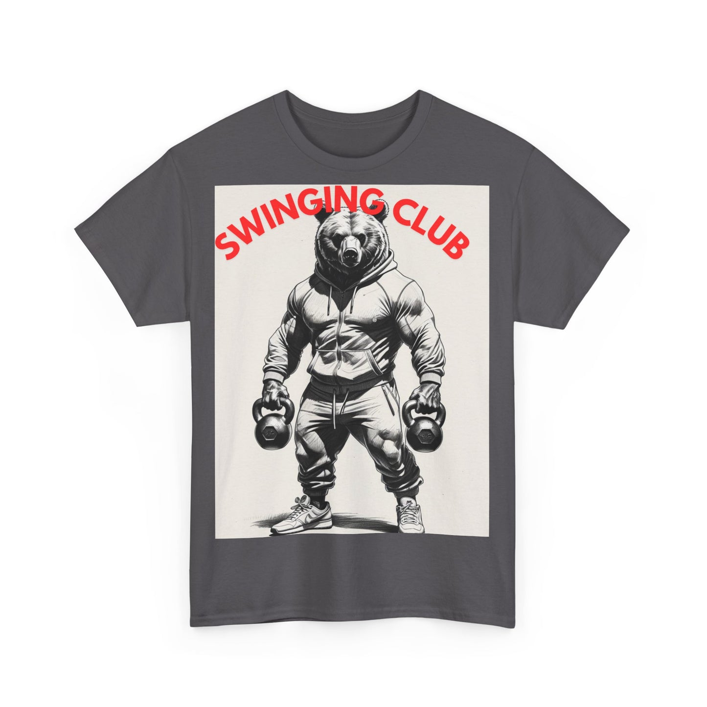 Unisex Heavy Cotton Tee - Swinging Club Graphic Tee, Fitness Apparel, Gym Shirt, Sporty Casual Wear, Gift for Gym Lovers