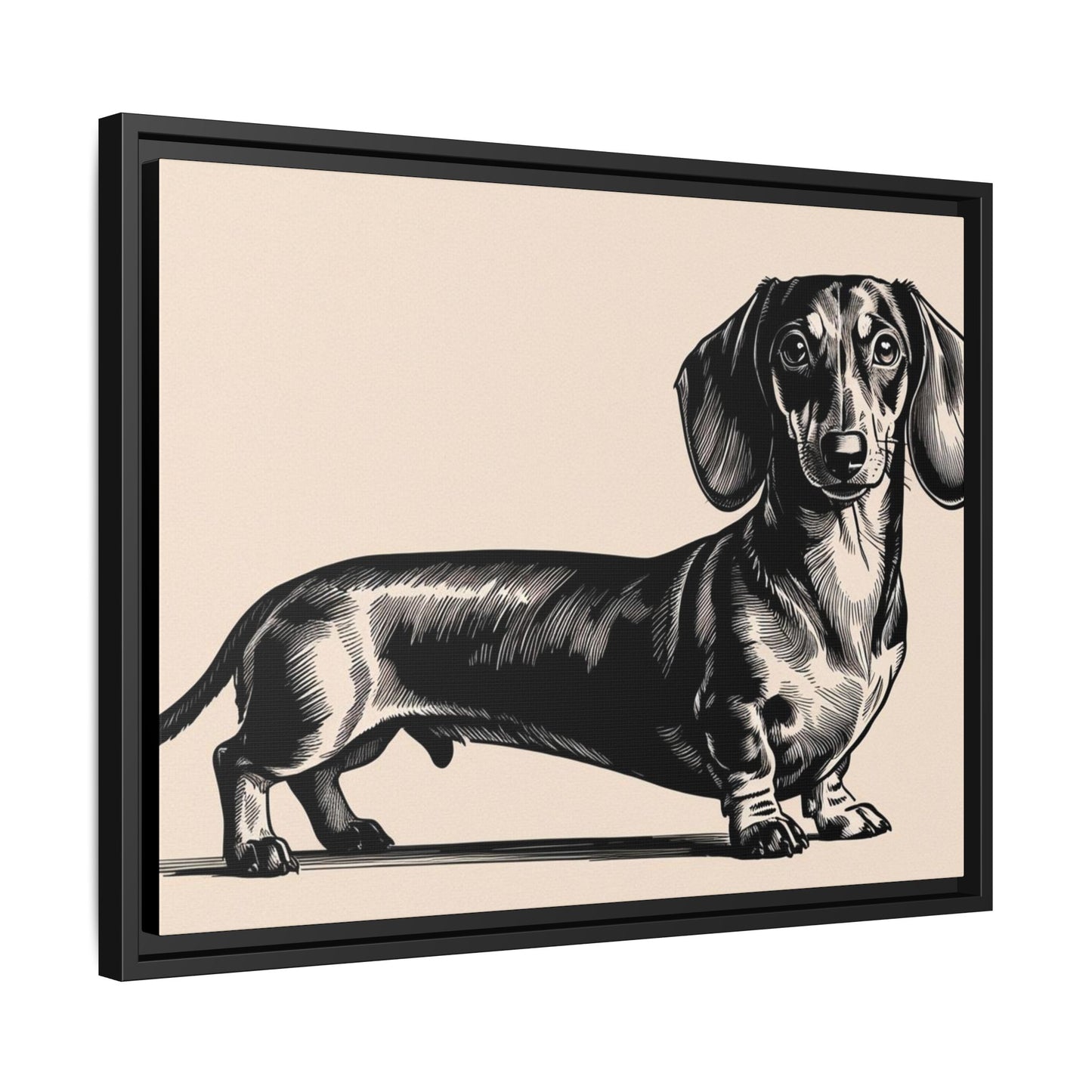 Dachshund Art Print - Charming Framed Canvas Decor for Dog Lovers