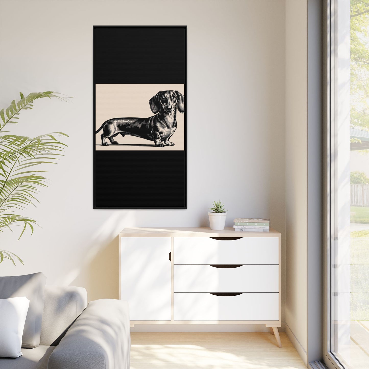 Dachshund Art Print - Charming Framed Canvas Decor for Dog Lovers