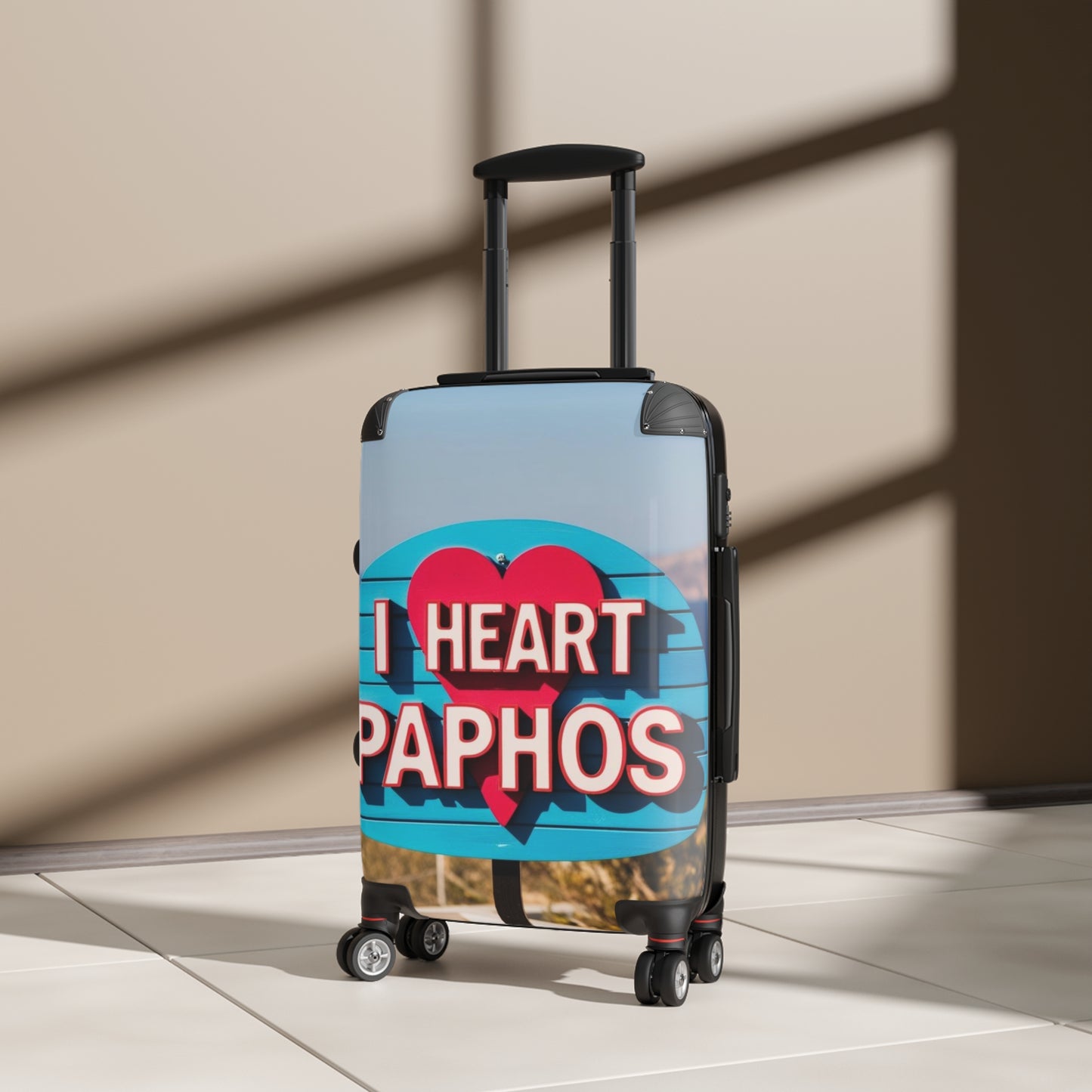 I Heart Paphos Suitcase – Stylish Travel Luggage for Adventure Lovers