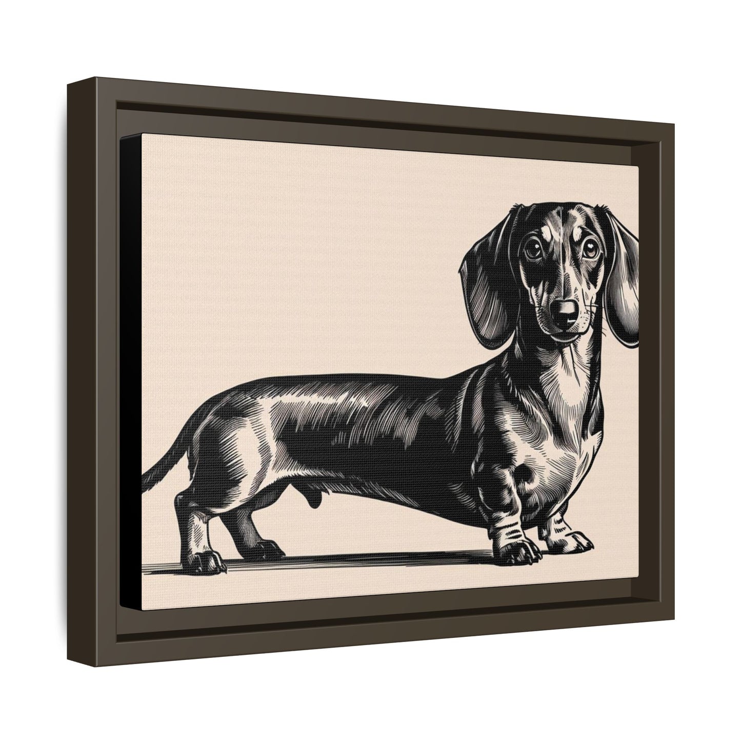 Dachshund Art Print - Charming Framed Canvas Decor for Dog Lovers