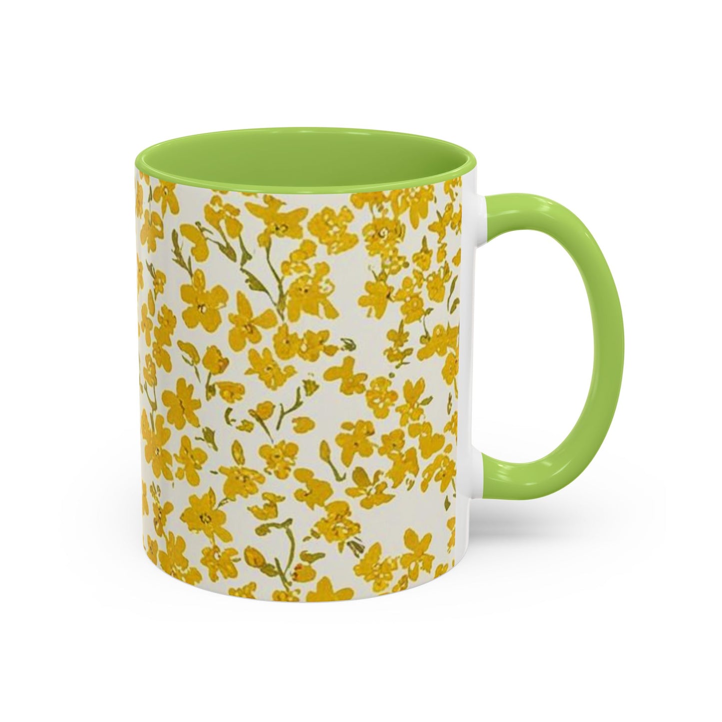 Floral Accent Coffee Mug - 11 & 15oz - Perfect for Spring Mornings