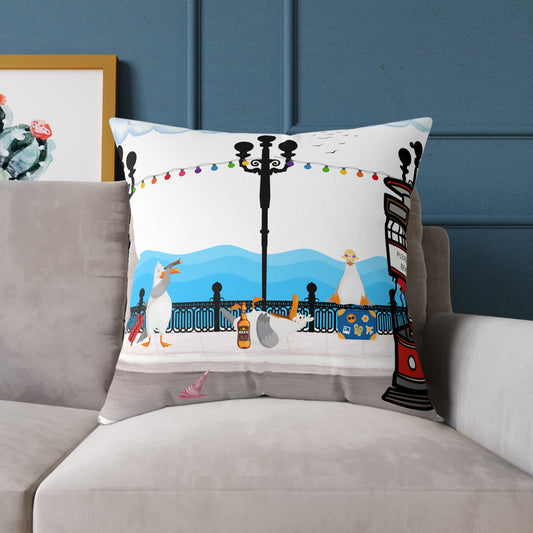 Decorative Canvas Pillow, Cozy Home Accent, Gift for Garden Lovers, Unique Housewarming, Vibrant Outdoor Decor