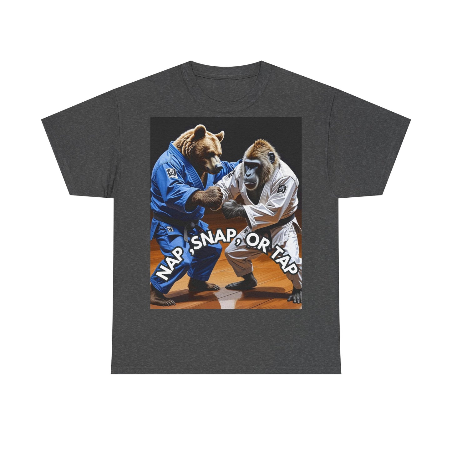 Playful Bear Jiu-Jitsu Tee, Unisex Cotton T-Shirt, Funny Martial Arts Shirt, Bear Grappling Tee, Casual Workout Apparel