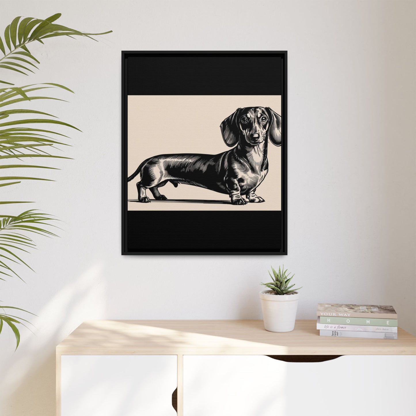 Dachshund Art Print - Charming Framed Canvas Decor for Dog Lovers