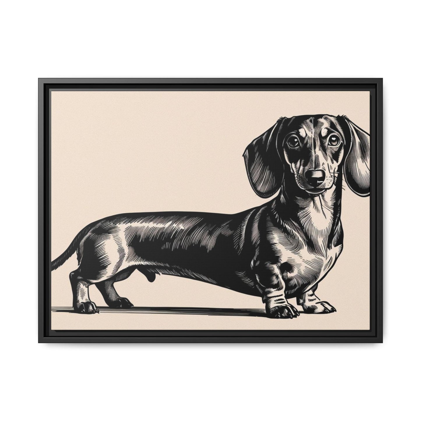 Dachshund Art Print - Charming Framed Canvas Decor for Dog Lovers