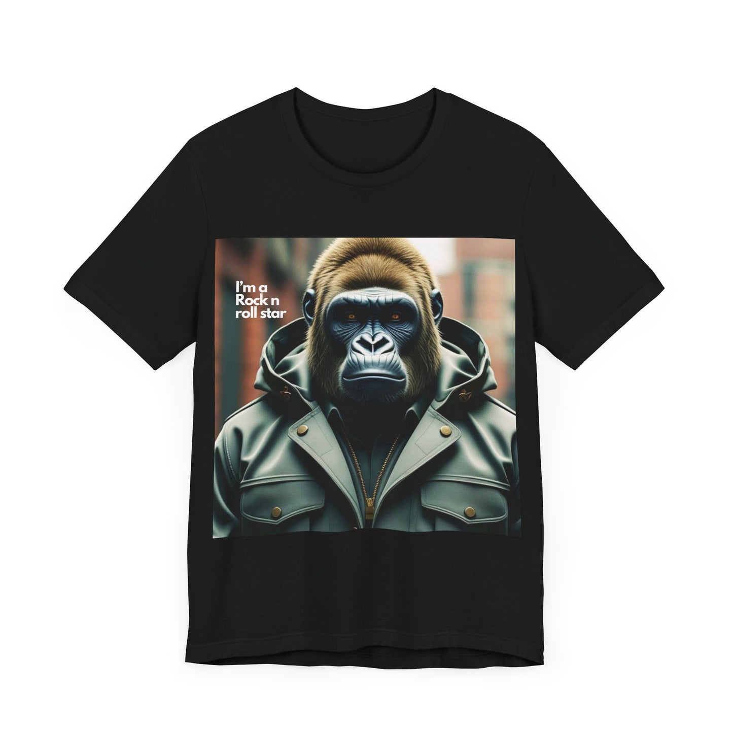 Rock 'n' Roll Gorilla Tee, Graphic T-Shirt for Music Lovers, Cool Casual Wear, Fun Gift for Concerts, Unique Style Statement
