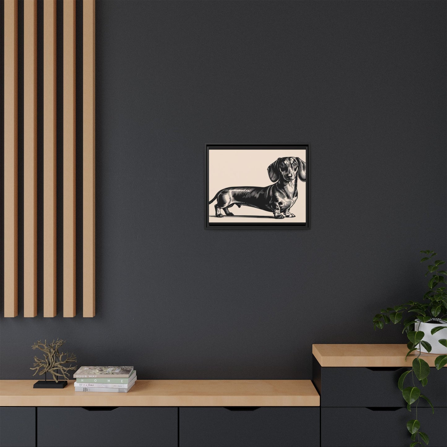 Dachshund Art Print - Charming Framed Canvas Decor for Dog Lovers