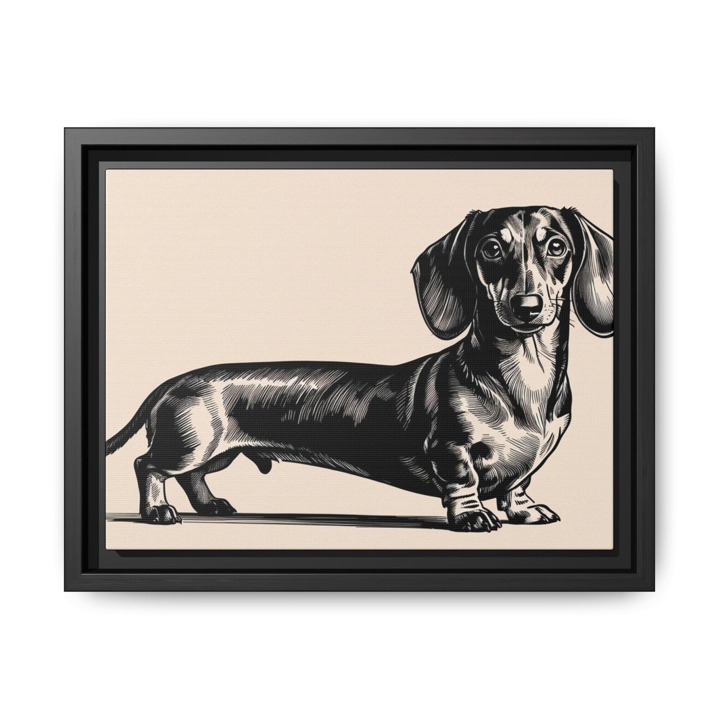 Dachshund Art Print - Charming Framed Canvas Decor for Dog Lovers